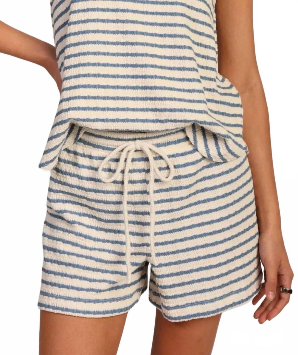 NEW DYLAN BY TRUE GRIT paige stripe short in bay blue
